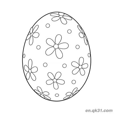 Free printable Five-Petal Flower & Dot Easter Egg Coloring Page - Easy for Preschool coloring page