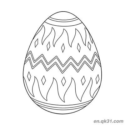 Free printable Flame, Zigzag & Diamond Easter Egg Coloring Page - Fun Pattern coloring page