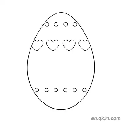 Free printable Heart & Dot Easter Egg Coloring Page - Cute & Easy for Kids coloring page