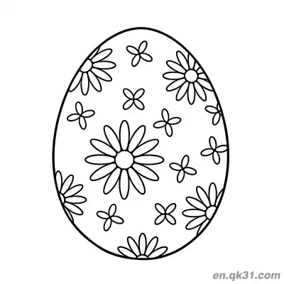 Free printable Large & Small Daisy Easter Egg Coloring Page - Easy Flower Design coloring page