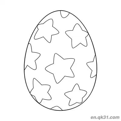 Free printable Large Star Pattern Easter Egg Coloring Page - Simple for Kindergarten coloring page
