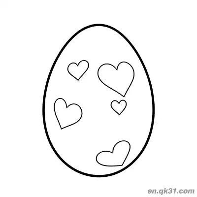 Free printable Mixed Size Hearts Easter Egg Coloring Page - Cute & Simple coloring page