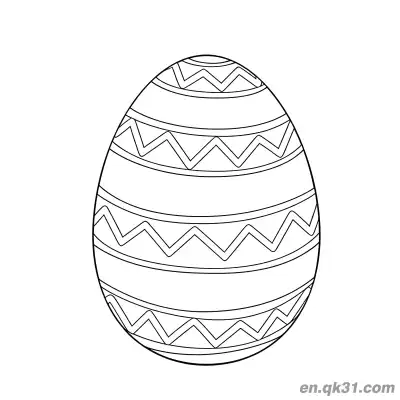 Free printable Multi-Layer Zigzag Stripe Easter Egg Coloring Page - Easy Pattern coloring page