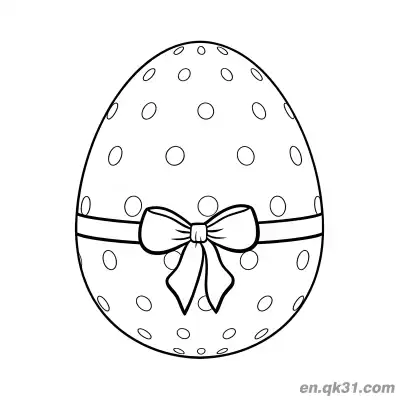 Free printable Polka Dot Easter Egg with Ribbon Bow Coloring Page - Cute & Easy coloring page
