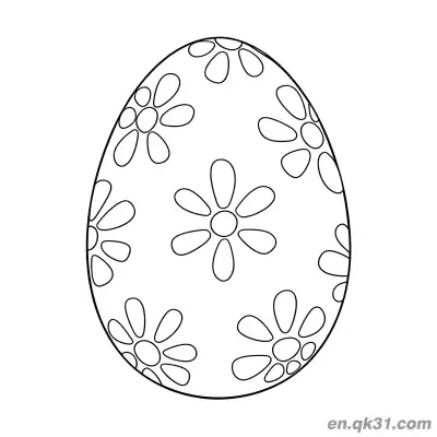 Free printable Scattered Six-Petal Flower Easter Egg Coloring Page - Simple & Pretty coloring page