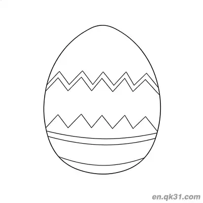 Free printable Simple Zigzag & Stripes Easter Egg Coloring Page - Easy for Preschool coloring page