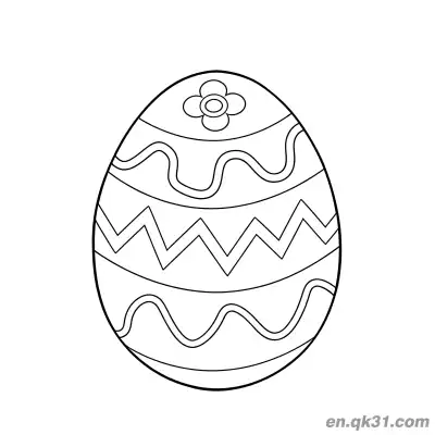 Free printable Small Flower, Wavy Line & Zigzag Easter Egg Coloring Page - Cute & Easy coloring page