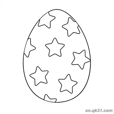 Free printable Small Star Pattern Easter Egg Coloring Page - Simple for Kindergarten coloring page