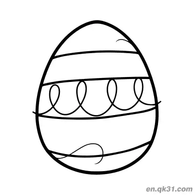 Free printable Swirly Curly Pattern Easter Egg Coloring Page - Simple & Fun coloring page