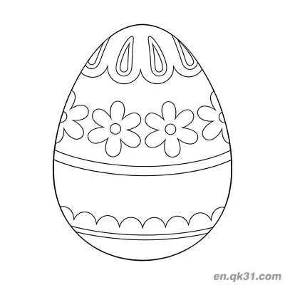 Free printable Teardrop Lace & Five-Petal Flower Easter Egg Coloring Page - Cute Design coloring page