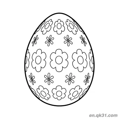 Free printable Two-Tier Large Flower Easter Egg Coloring Page - Simple & Pretty coloring page