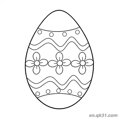 Free printable Wavy Dots & Five-Petal Flower Easter Egg Coloring Page - Cute for Kids coloring page