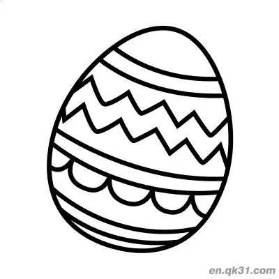 Free printable Zigzag & Scallop Pattern Easter Egg Coloring Page - Simple & Easy coloring page