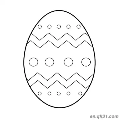 Free printable Zigzag, Dots & Circles Easter Egg Coloring Page - Easy Coloring Sheet coloring page