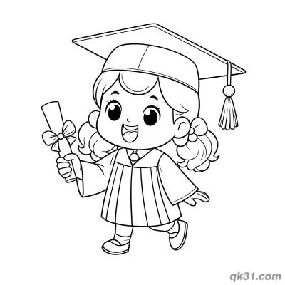 Free printable Anthropomorphic Graduate Pencil Coloring Page coloring page