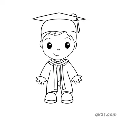 Free printable Cute Chibi Graduate Boy Coloring Page coloring page
