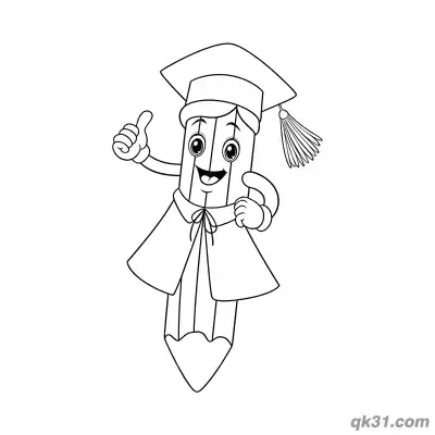 Free printable Cute Graduate Boy Holding Diploma Coloring Page coloring page