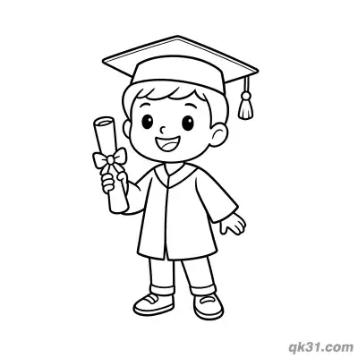 Free printable Cute Graduate Girl Coloring Page coloring page
