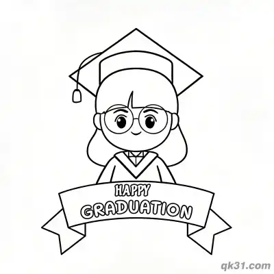 Free printable Graduate Boy and Girl Celebrating Together Coloring Page coloring page