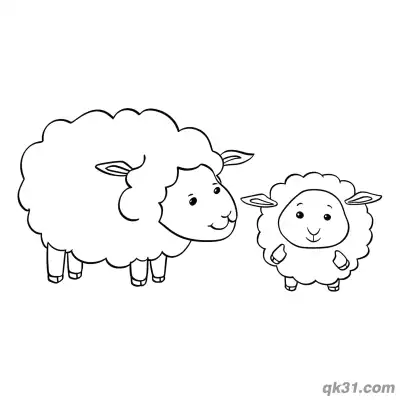 Free printable Sheep Mom and Lamb Coloring Page - Cute Farm Animal Mother's Day Sheet coloring page