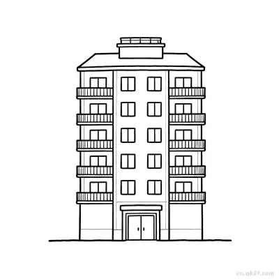 Free printable Apartment Building  Coloring Page - Free PDF Printable House Coloring Sheets coloring page