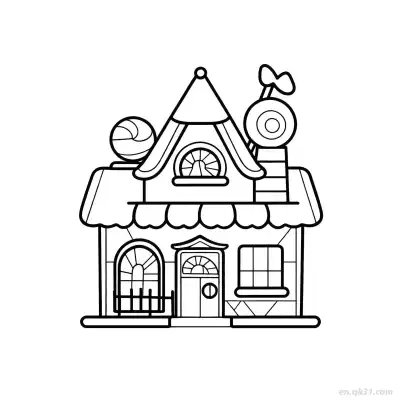 Free printable Candy House  Coloring Page - Free PDF Printable House Coloring Sheets coloring page