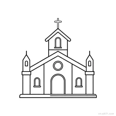 Free printable Church Building  Coloring Page - Free PDF Printable House Coloring Sheets coloring page