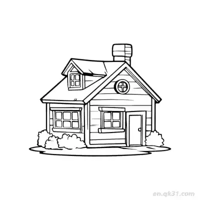 Free printable Cozy Cartoon Cottage  Coloring Page - Free PDF Printable House Coloring Sheets coloring page