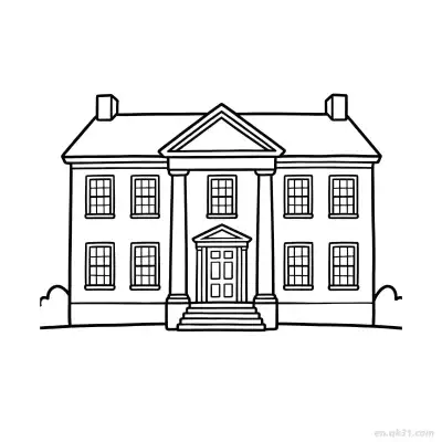 Free printable Double Decker Building 10 Coloring Page - Free PDF Printable House Coloring Sheets coloring page