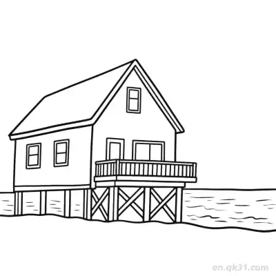 Free printable Double Decker Building 11 Coloring Page - Free PDF Printable House Coloring Sheets coloring page
