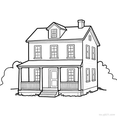 Free printable Double Decker Building 12 Coloring Page - Free PDF Printable House Coloring Sheets coloring page