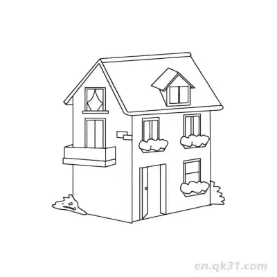 Free printable Double Decker Building 4 Coloring Page - Free PDF Printable House Coloring Sheets coloring page