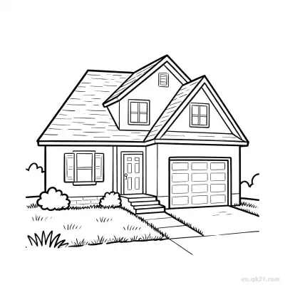 Free printable Double Decker Building 6 Coloring Page - Free PDF Printable House Coloring Sheets coloring page
