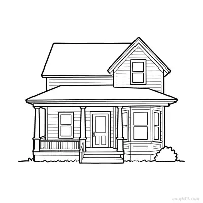Free printable Double Decker Building 9 Coloring Page - Free PDF Printable House Coloring Sheets coloring page