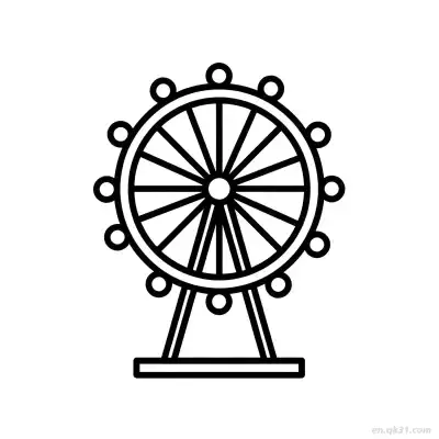 Free printable Ferris Wheel Amusement  Coloring Page - Free PDF Printable House Coloring Sheets coloring page