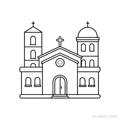 Free printable Hospital House  Coloring Page - Free PDF Printable House Coloring Sheets coloring page