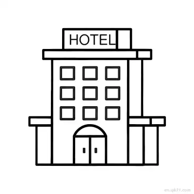 Free printable Hotel  Coloring Page - Free PDF Printable House Coloring Sheets coloring page