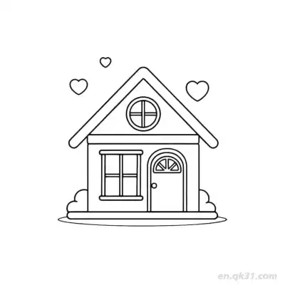 Free printable Love House 2 Coloring Page - Free PDF Printable House Coloring Sheets coloring page