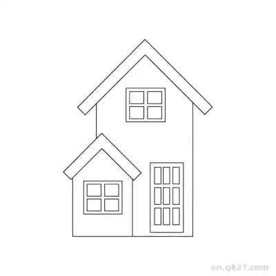 Free printable Minimalist Two-story House  Coloring Page - Free PDF Printable House Coloring Sheets coloring page