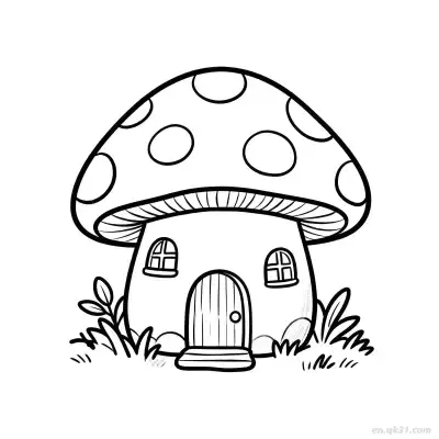 Free printable Mushroom House 1 Coloring Page - Free PDF Printable House Coloring Sheets coloring page
