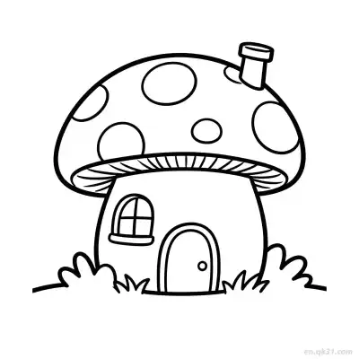 Free printable Mushroom House 2 Coloring Page - Free PDF Printable House Coloring Sheets coloring page