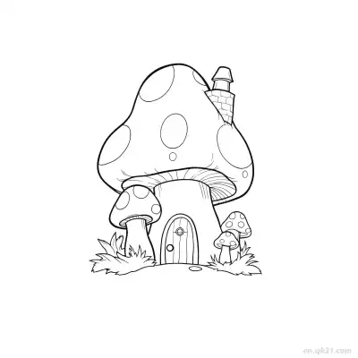 Free printable Mushroom House 3 Coloring Page - Free PDF Printable House Coloring Sheets coloring page