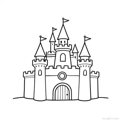 Free printable Princess Castle 1 Coloring Page - Free PDF Printable House Coloring Sheets coloring page