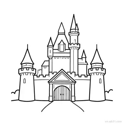 Free printable Princess Castle 4 Coloring Page - Free PDF Printable House Coloring Sheets coloring page