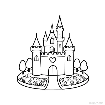 Free printable Princess Castle 5 Coloring Page - Free PDF Printable House Coloring Sheets coloring page