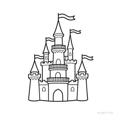Free printable Princess Castle 7 Coloring Page - Free PDF Printable House Coloring Sheets coloring page