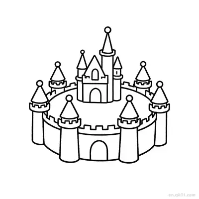 Free printable Princess Castle 8 Coloring Page - Free PDF Printable House Coloring Sheets coloring page