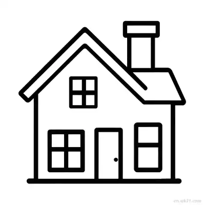 Free printable Simple House Icon with Chimney  Coloring Page - Free PDF Printable House Coloring Sheets coloring page