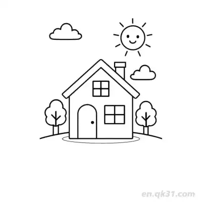 Free printable Sunny Haven Cottage  Coloring Page - Free PDF Printable House Coloring Sheets coloring page