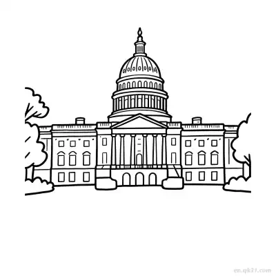 Free printable The White House  Coloring Page - Free PDF Printable House Coloring Sheets coloring page
